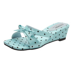 Polka Dot Bow Kitten Heel Mules