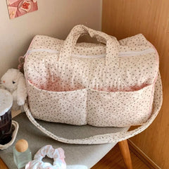 Quilted Floral Print Duffle Top