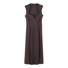 Brown sleeveless dress on a white background