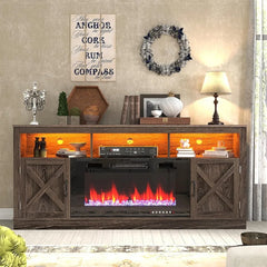 Entertainment Center with Electric LED Light