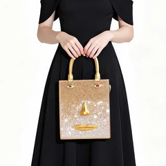 Sculptural Face Embellished Bag
