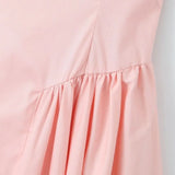 Pink Roll up Collar Open Shoulder Ruched Mini Dress For Women