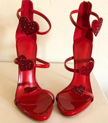 Red Lip Embellished Stiletto Sandals