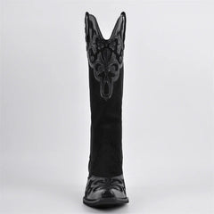 Leopard Print Square Toe Boots