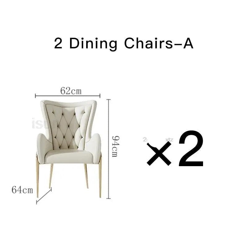 Rectangular White Marble Dining Table And Chairs