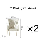 Rectangular White Marble Dining Table And Chairs