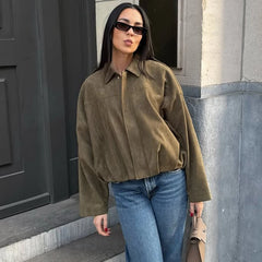 Faux suede cropped bomber jacket