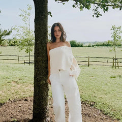 Off shoulder Ribbed Knit Shawl Top