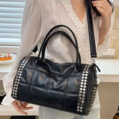 Quilted Rivet Shoulder Bag