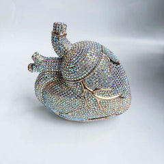 Crystal Embellished Heart Shaped Bag