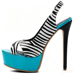 Zebra Print Pink Stiletto Heel Platform