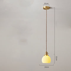 White Ceramic Brass Pendant Lights Fixtures