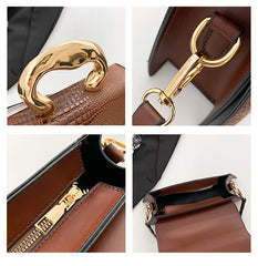 Alligator Textured Top Handle Bag