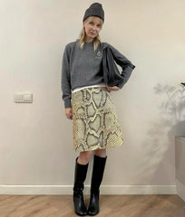 Snake Print Midi Pencil Skirt