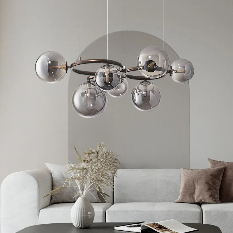 Magic Beans Chandelier  Glass Pendant Light Luxury Artistic Smoke Grey Glass Hanging Lamp for Home Decor Golden Atelier 1