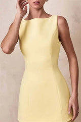 Boat Neck Sleeveless Pleated Maxi Dress