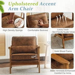 Chair Suede Upholstered Armchair