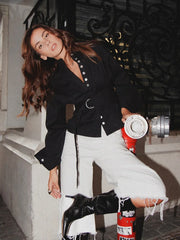 Flared Sleeve Belted Shirt