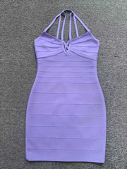 Strappy Halter Neck Bandage Bodycon Mini Dress