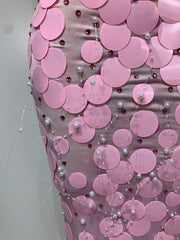 Strapless Sequined Form-Fitting Floor-Length Gown