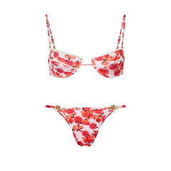 Floral Print Bikini and Beachwear Set