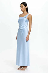 Draped One-Shoulder Maxi Dress