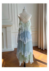 Lace trim ombre camisole dress back view