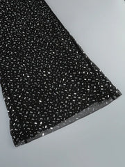 Black Sequin Cutout Sleeveless Maxi Dress