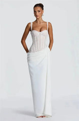 Lace corset and draped skirt set