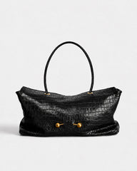 Crocodile Embossed Shoulder Bag
