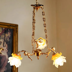 The chandelier hanging in a spacious living room, showcasing its grandeur and elegance. Golden Atelier 2