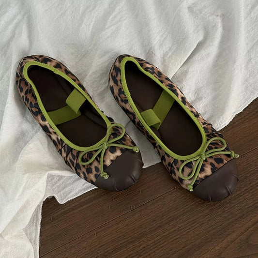 Pair of leopard print ballet flats