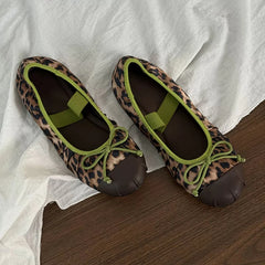 Pair of leopard print ballet flats