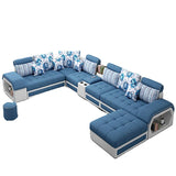 Modern Fabric Sectional Sofa Set 7 seats Extendable Adjustable