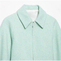 Tweed Zip Front Cropped Jacket
