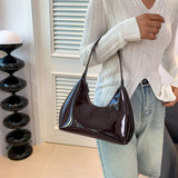 Trendy Solid PU Leather Underarm Ladies Bags