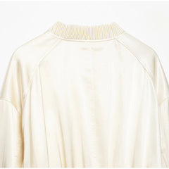 Cropped Ribbed Hem Bomber Jacket