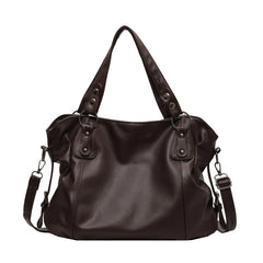 Faux Soft Leather Rivet Detail Tote Bag