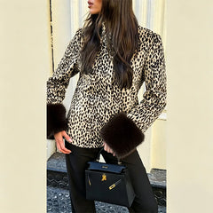 Faux Fur Spotted Print Jacket
