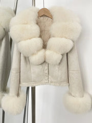 cropped faux fur design