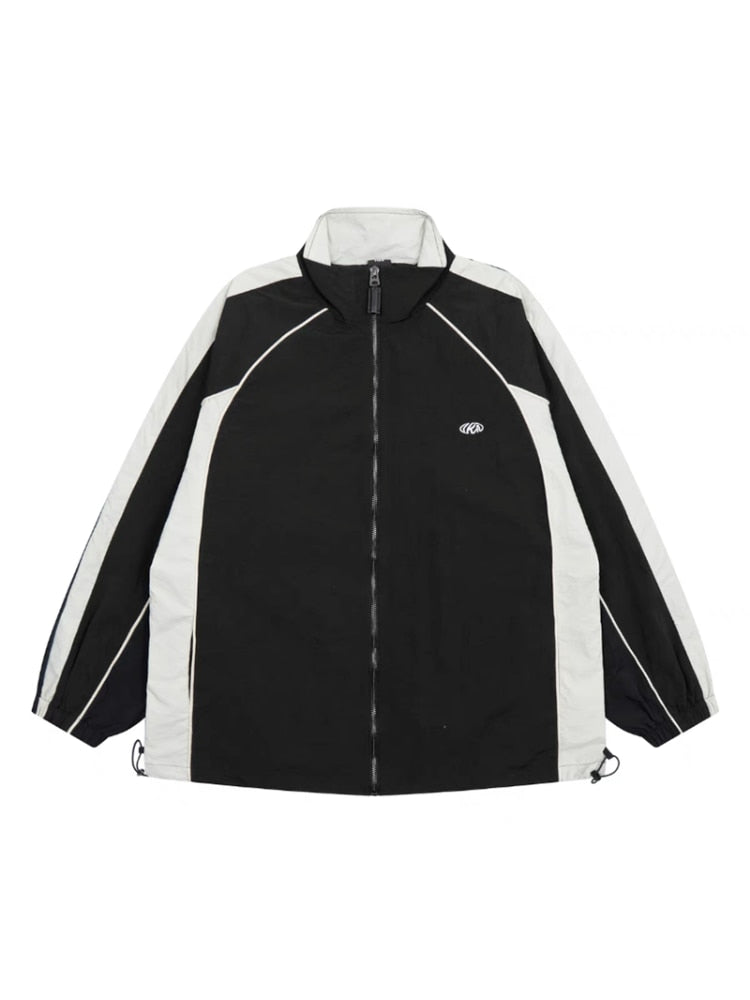 Black Sweatpants Hip Hop Tracksuit Oversize Zipper Jacket 