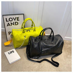Crocodile Embossed Travel Duffle Bag