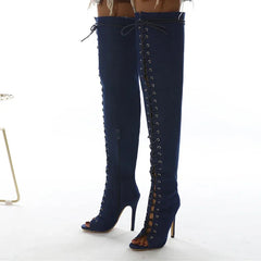 Over-the-knee T-tied Stiletto High Heels Boots