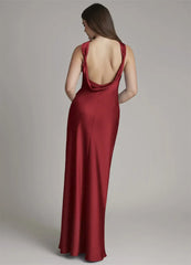 Halter Neck Sleeveless Satin Maxi Dress