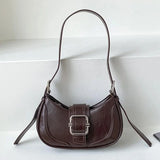 Women Half-moon Leather Hasp Bags