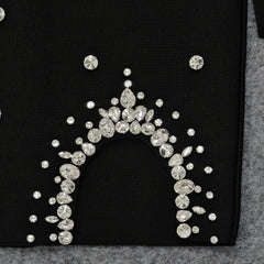 Rhinestone Embellished Bow Strap Mini Dress