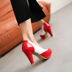 Pumps Thick Heel Round Toe Shoes