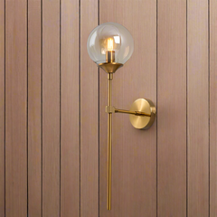 Modern Glass Wall Lamp For Bedside Reading Fixture Golden Atelier