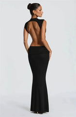 Cutout High Neck Maxi Dress