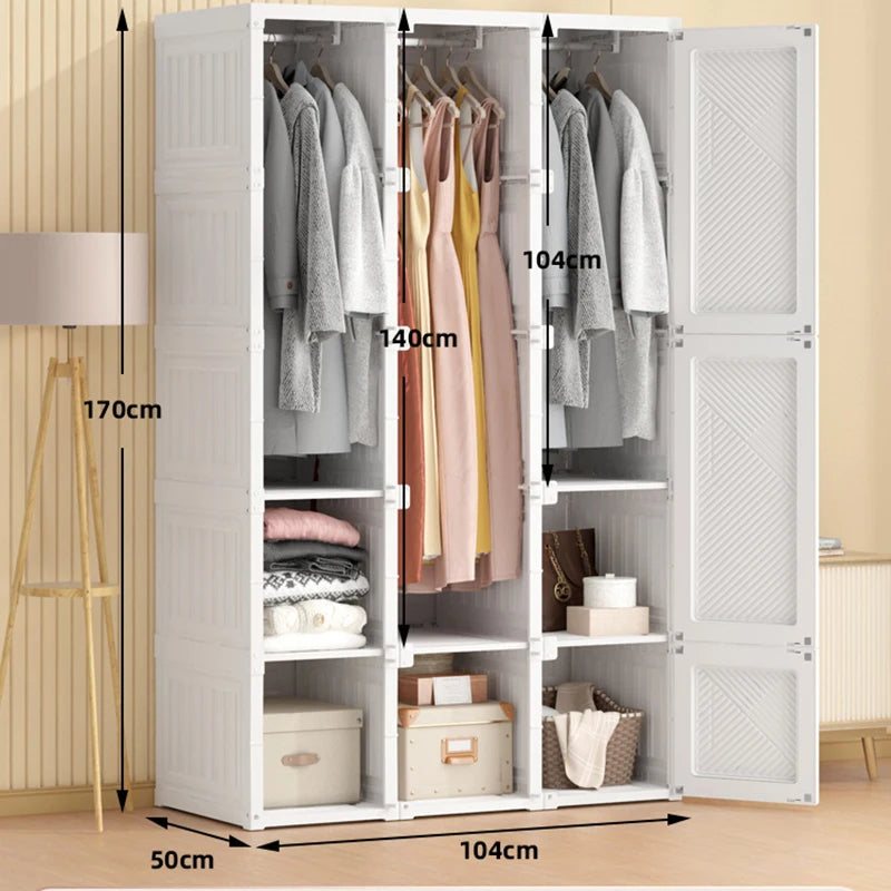 Wardrobe Closet Clothing Rack Display Organizer Storage Cabinet